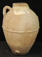 Antico orcio in terracotta - Manico a torciglione – Giara da giardino- Metà '800