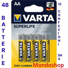 48 Batterie Varta Superlife pile stilo AA 12 blister da 4
