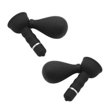 Stimolatore seno nero set 2 pz pompa succhia capezzoli massaggiatore vibrante