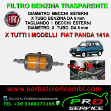 FILTRO BENZINA FIAT PANDA 4X4 SISLEY CARBURATORE 6/8 mm UNIVERSALE TUTTI MODELLI