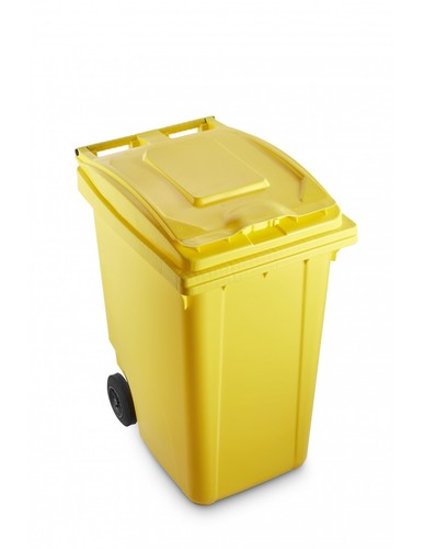 Bidone carrellato giallo - carrellato,