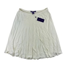 Gonna donna Ralph Lauren viola etichetta panna misto viscosa foderata 12 nuova con etichette 1650 $