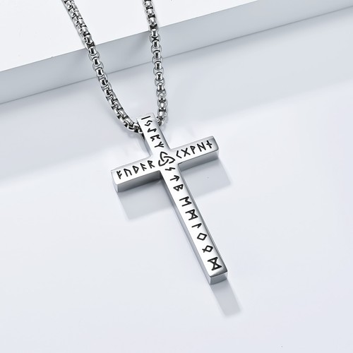 Collana uomo croce rune