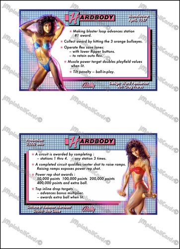 Bally hardbody 1987 cartes - 1987,