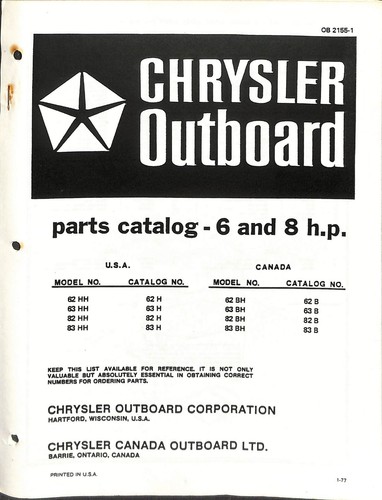 Catalogo ricambi fuoribordo
