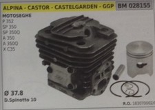 18307002 CILINDRO PISTONE COMPLETO MOTOSEGA CASTOR CASTELGARDEN A350 A350Q X C35