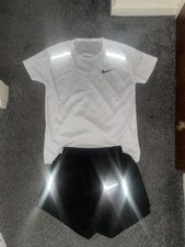 Nike White And Black Dri-Fit T-shirt and Shorts ActiveWear For Running