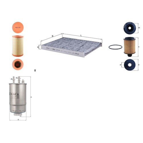 Set filtri knecht adatto - set,