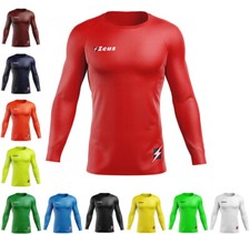 Maglia Termica Maglietta Aderente Calcio Calcetto Rugby Manica Lunga Zeus Fisico