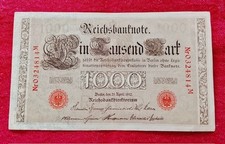 Banconota Germania 1.000 Mark 1910 - 7 cifre rosso - pick#44 - Bella