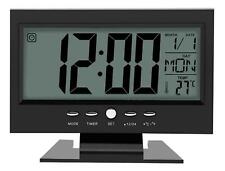 TERMOMETRO SVEGLIA TEMPERATURA OROLOGIO DA TAVOLO DIGITALE ALLARME LUCE