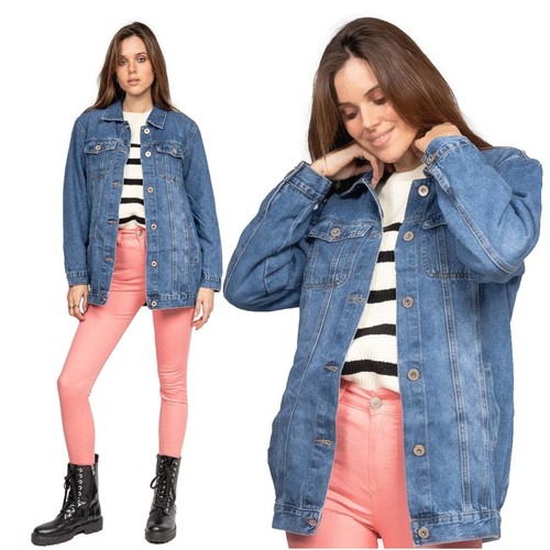 Giacca lunga giubbino jeans - in,