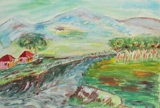 Dipinto vintage a guazzo /