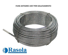 FUNE ANTIGIRO LUBR. 19X7 PER PARANCHI SOLLEVAMENTO VENDUTA AL MT diam. da 3-12mm