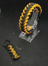 Bracciale + Portachiavi Orange / Black Fatto A Mano Su Misura 