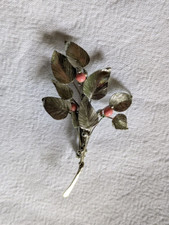 spilla argento e corallo rosa