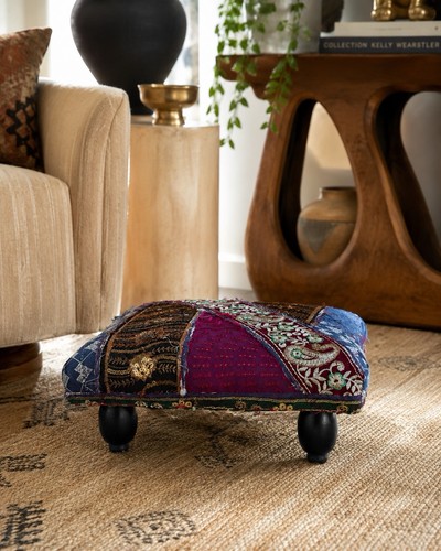 Patchwork tuffet pouf - tuffet,