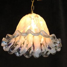 Lampadario a sospensione 13x10" vintage Italia VETRO ARTISTICO DI MURANO 1 luce - 2 disponibili