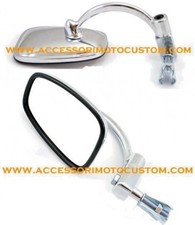 SPECCHIETTO MOTO BAR END CAFE RACER HARLEY SCRAMBLER TRIUMPH BMW CROMATO SNODATO