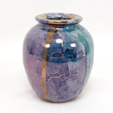 Vaso Crackle iridescente