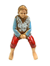 Pastore Bimbo Seduto Landi Moranduzzo CM 6 - Pastori Presepe