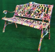 PANCHINA 2 POSTI IN ALLUMINIO CUBICATO FLOREALE MOD COLONIAL DA ESTERNO GIARDINO