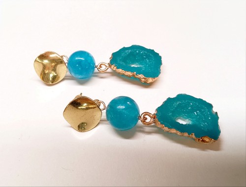 Orecchini agata resina druzy - agata,