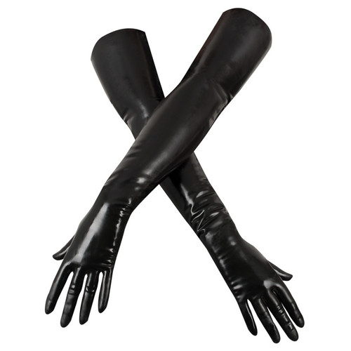 Guanti lunghi latex nero - latex,
