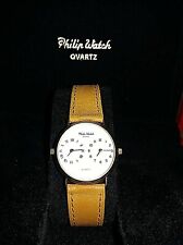 OROLOGIO PHILIP WATCH DUAL UOMO CASSA LAMINATA ORO GIALLO CINTURINO PELLE 