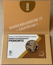 ITALIA 2025 PIEMONTE BAROLO E CIOCCIOLATO MONETA 5 EURO FDC