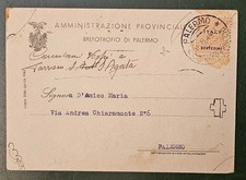 Lettera AMMINISTRAZIONE PROVINCIALE BREFOTROFIO DI PALERMO 1944 AMGOT 15C 