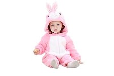 Pigiama coniglietta rosa pigiamone bambina senza piedi pile costume K.5462