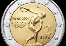 2  EURO GRECIA  2004 COMMEMORATIVO OLIMPIADI DI ATENE   FDC  UNC  FROM ROLLS