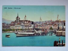 GENEVE GINEVRA Ville et port Swiss Svizzera AK old postcard 