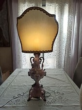 Antica Lampada Lume in bronzo dorato angelo putto 800