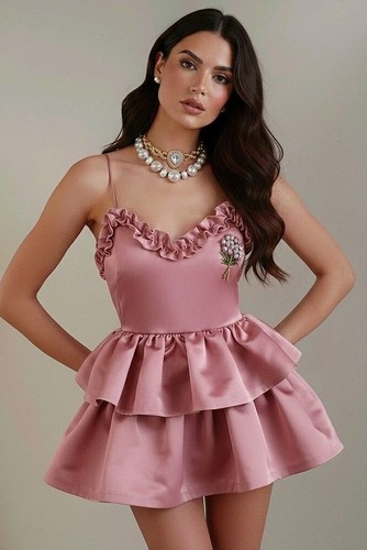 Top raso rosa - rosa,