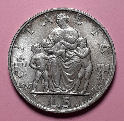 Regno iii 5 lire 1937 - regno, iii°