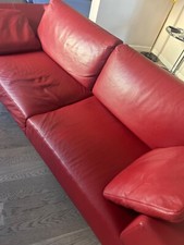 Divano design Arketipo modello Psyco pelle rossa vacchetta