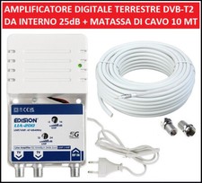 Kit Amplificatore Segnale Antenna Tv Interno Centralino UHF Alimentatore e Cavo