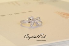 Anello Donna Fiocco Regolabile Cristalli Regalo