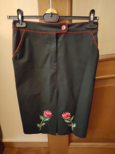 Gonna tubino nero - con, inserti