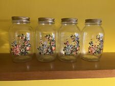 4 barattoli vetro Dipinti A Mano