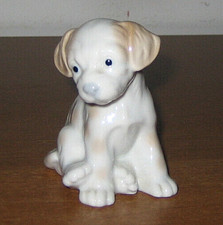 Statuina Cane animali Cagnolino in porcellana smaltata - vintage