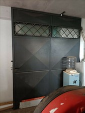 Porta in ferro zincato doppia anta scorrevole (garage, cantina o taverna)