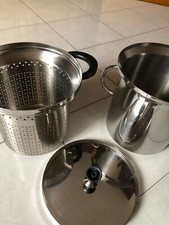 Bellissima pentola  ALESSI acciaio inox con cestello e coperchio in acciaio