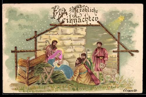 Cartolina buon natale pastori - cartolina,