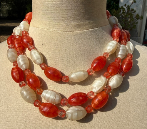 Grand collier vintage signé - vintage,
