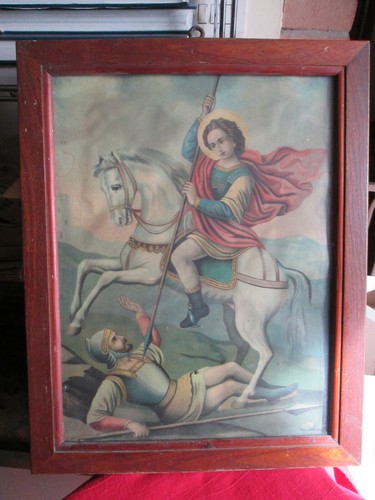 Antica rara oleografia - antica, san