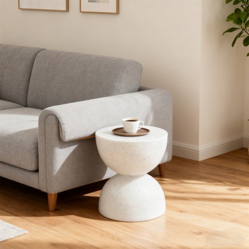 Tavolino bianco crema - , moderno