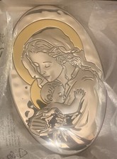 Belcom - Icona Madonna Con Bambino/ Metallo Bagnato In Argento E Oro/ Boxed